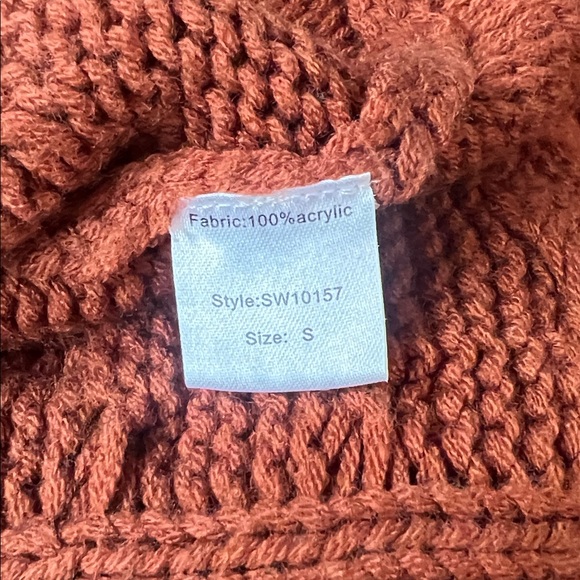 Elan Rust Cable Knit Turtleneck Sweater - Picture 4 of 6